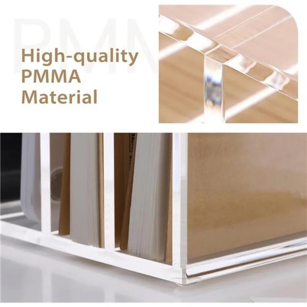 Clear Desktop File Organizer 5 Compartments Acrylic Office Document Mail Holder